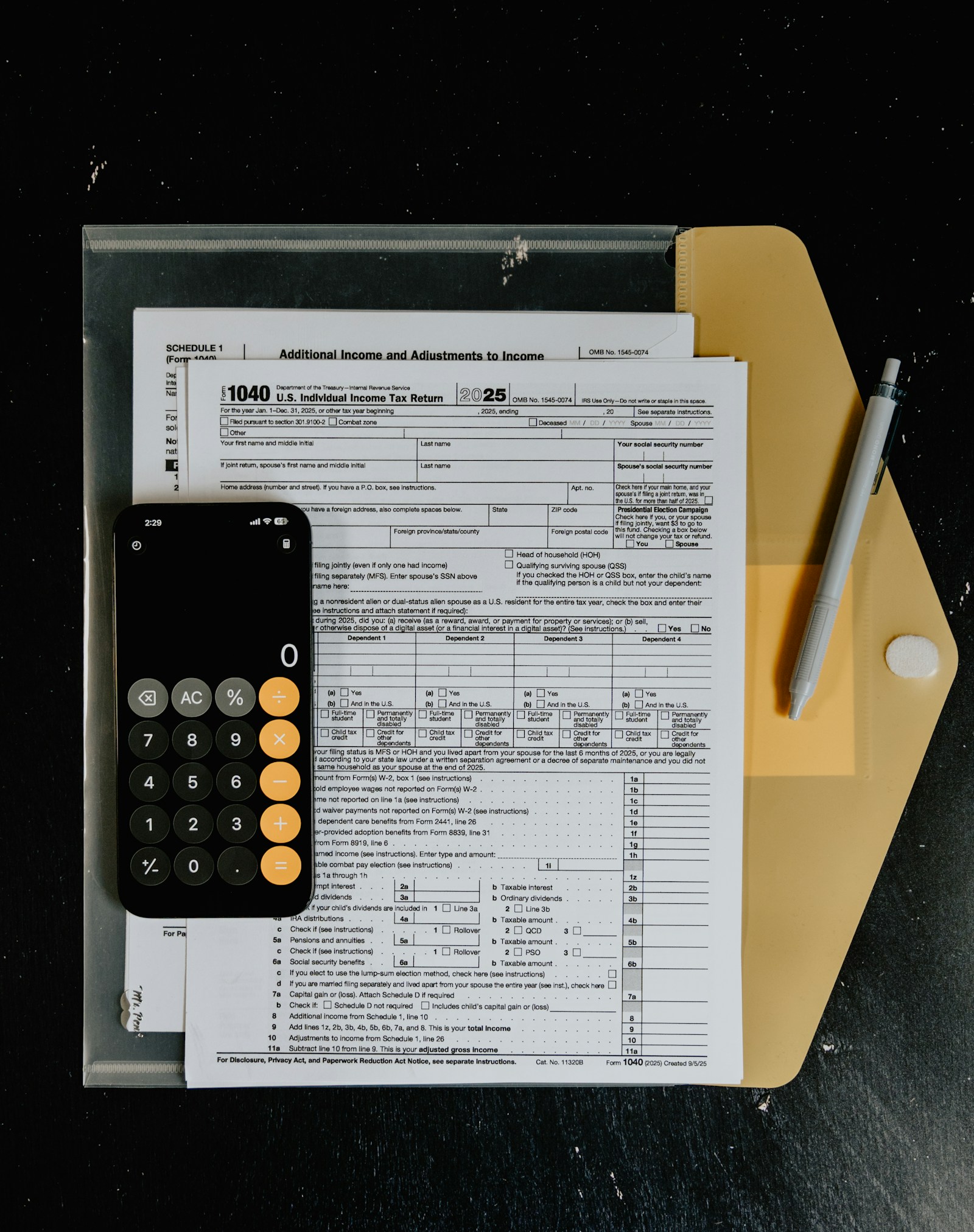 Documentos fiscales y calculadora